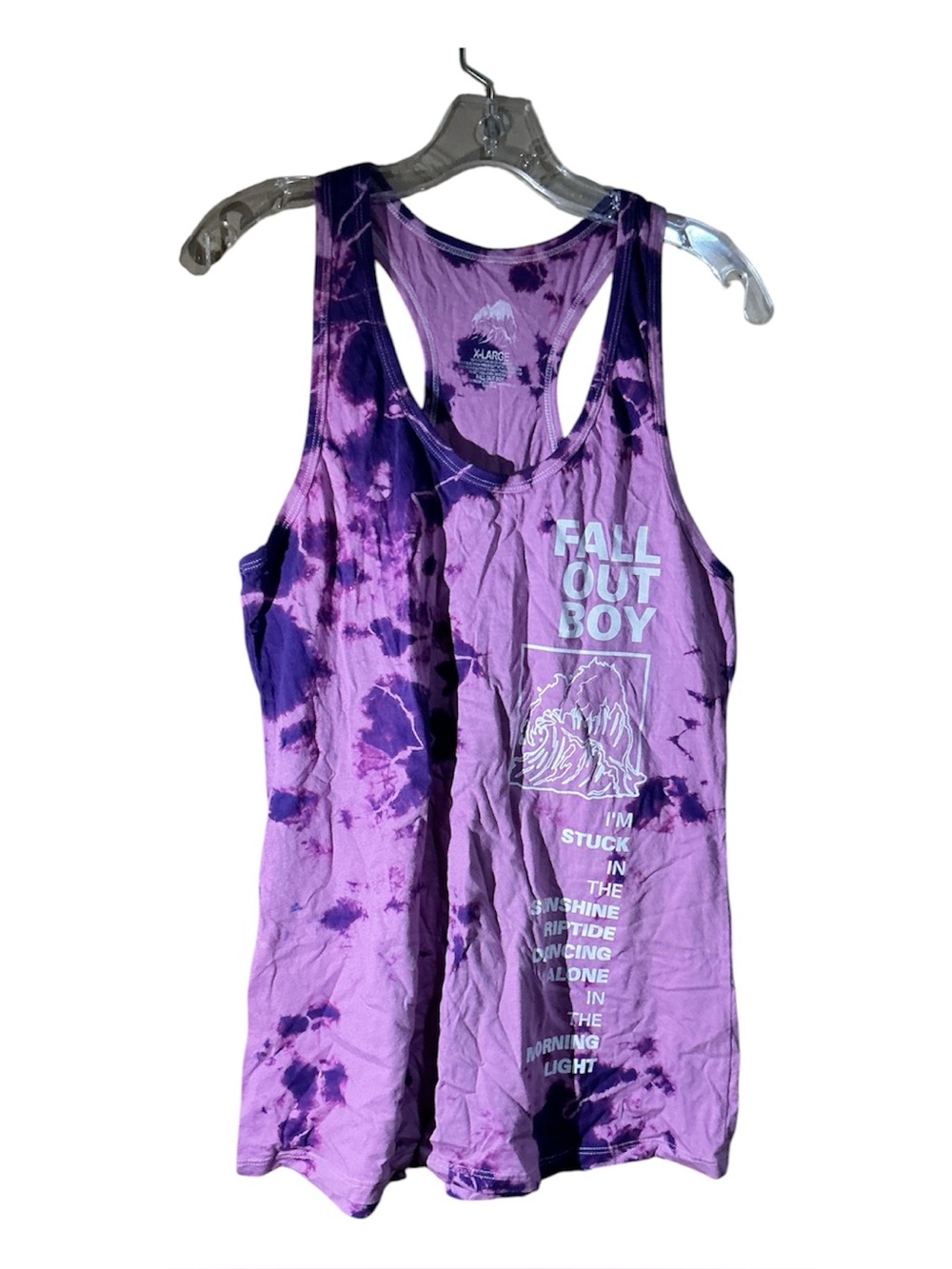 Fall out Boy Album Tie dye tank top XL purple Hot Topic nwot